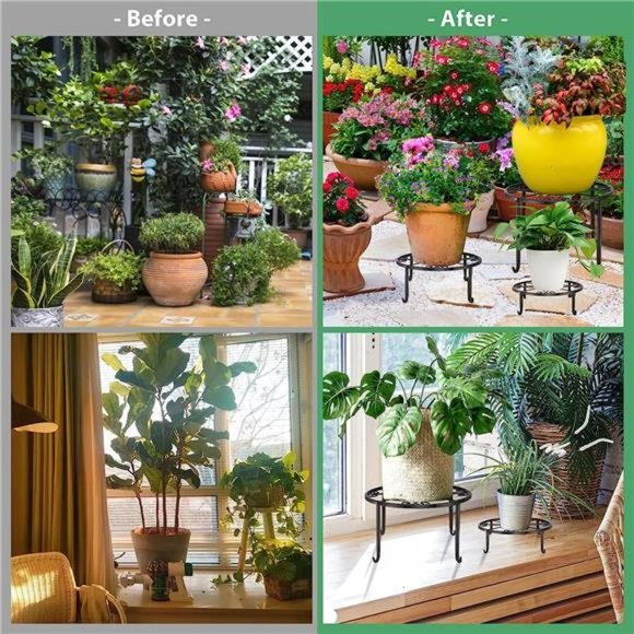 5 Pack Metal Stand for Outdoor Indoor Heavy Duty Flower Pot Stands for Plant - Picture 3 of 6